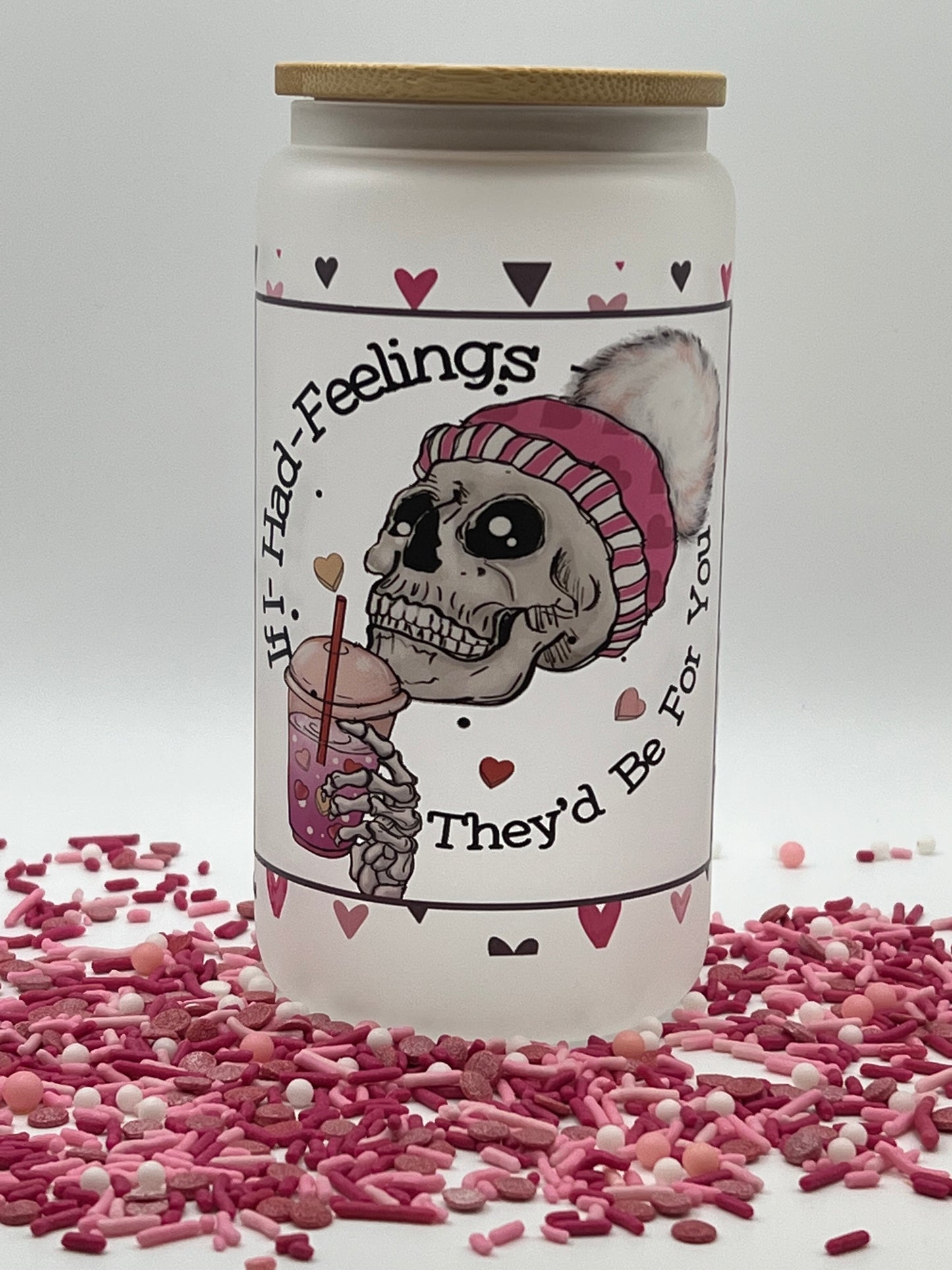 Valentine's Day Glass Can