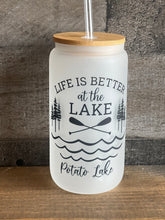 Load image into Gallery viewer, Life is Better at the Lake 16oz Glass Can
