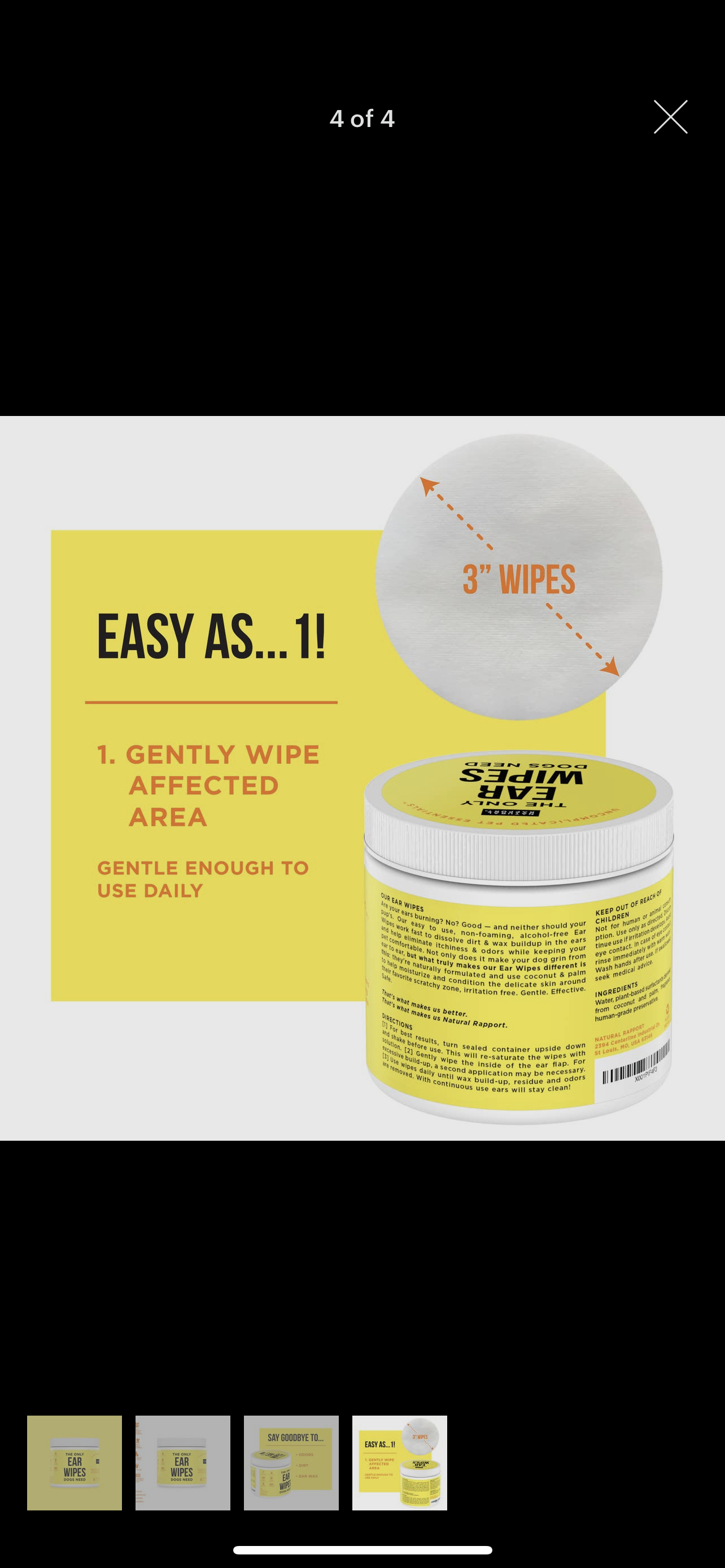Natural Rapport Dog Ear Wipes