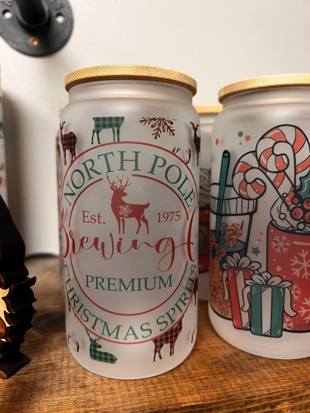 Christmas Glass Cans
